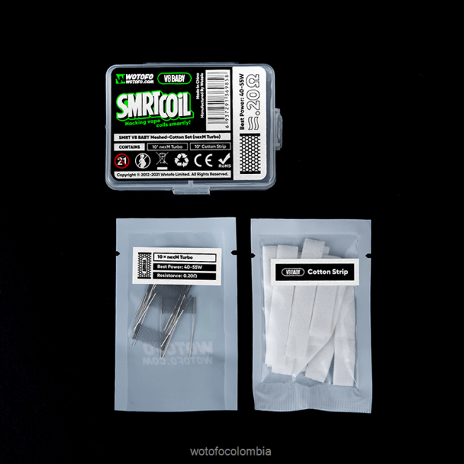Wotofo SMRT conjunto v8 baby de malla y algodón turbo nexmesh 6FJT368 - Wotofo Price