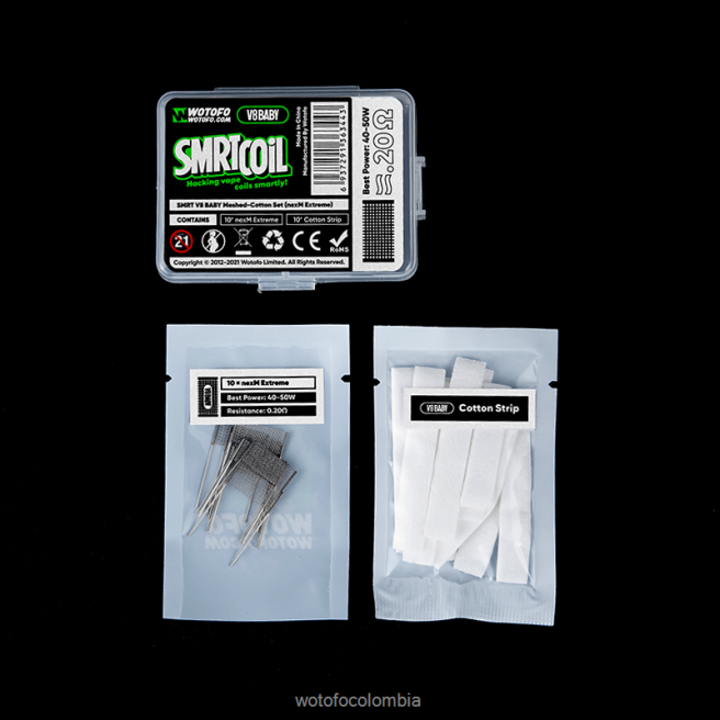 Wotofo SMRT conjunto v8 baby de malla y algodón turbo nexmesh 6FJT368 - Wotofo Price
